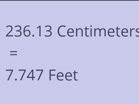 236.13 CM TO FEET