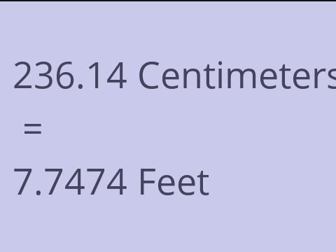 236.14 CM TO FEET