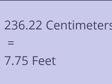 236.22 CM TO FEET