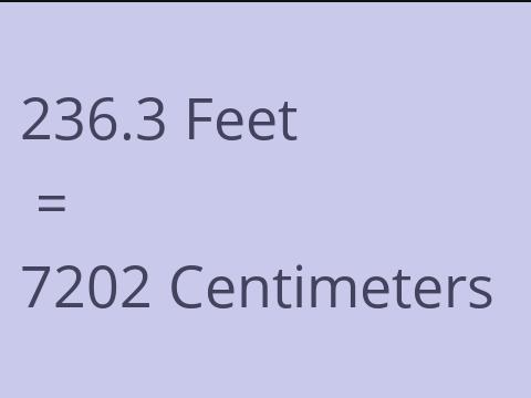 236.3 FEET TO CM