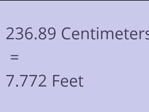 236.89 CM TO FEET