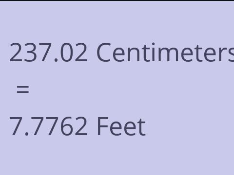 237.02 CM TO FEET