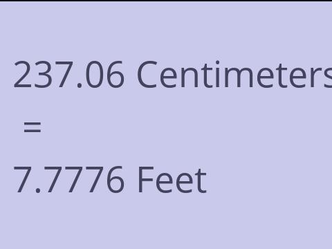 237.06 CM TO FEET