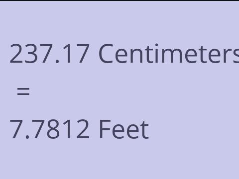 237.17 CM TO FEET