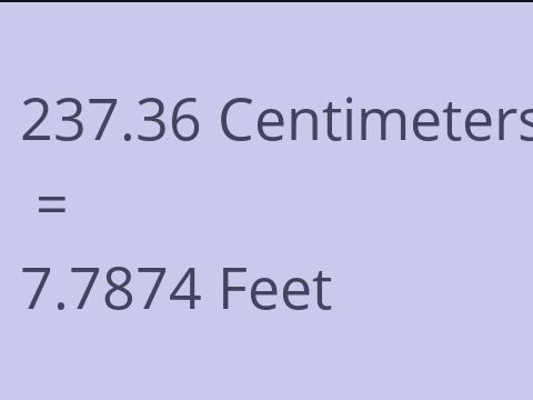 237.36 CM TO FEET