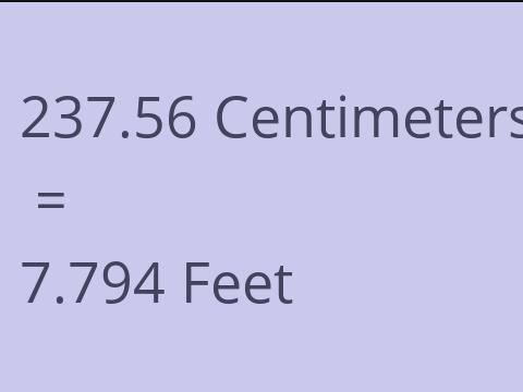 237.56 CM TO FEET