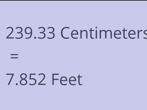 239.33 CM TO FEET