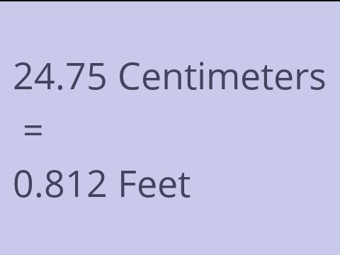 24.75 CM TO FEET