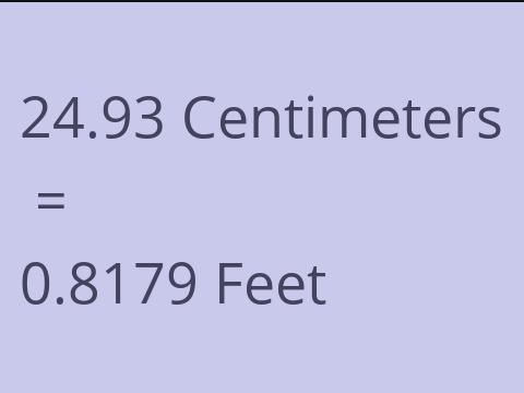 24.93 CM TO FEET