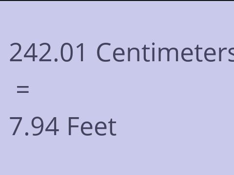 242.01 CM TO FEET