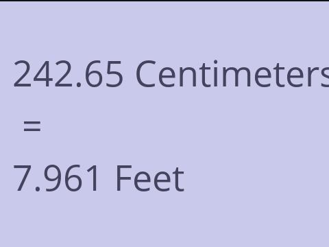 242.65 CM TO FEET