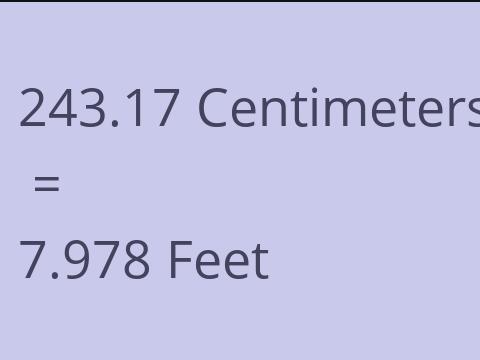 243.17 CM TO FEET