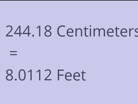 244.18 CM TO FEET