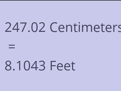 247.02 CM TO FEET