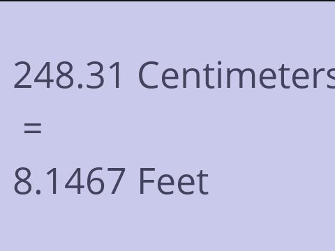 248.31 CM TO FEET