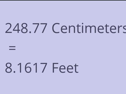 248.77 CM TO FEET