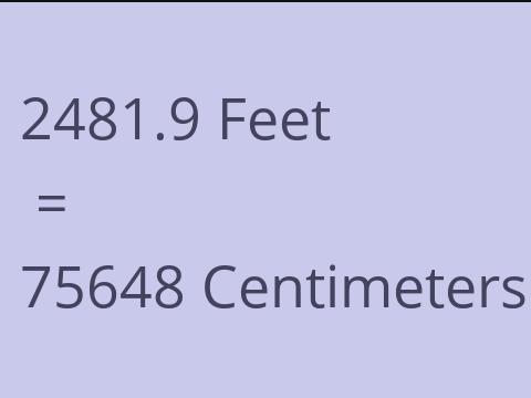 2481.9 FEET TO CM