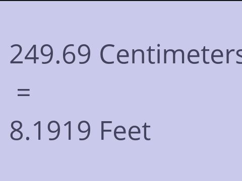 249.69 CM TO FEET