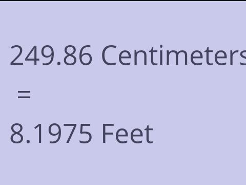 249.86 CM TO FEET