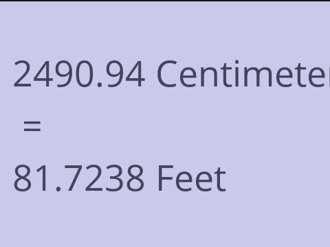 2490.94 CM TO FEET