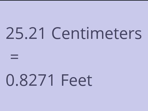 25.21 CM TO FEET