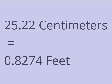 25.22 CM TO FEET