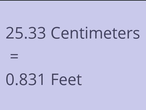 25.33 CM TO FEET