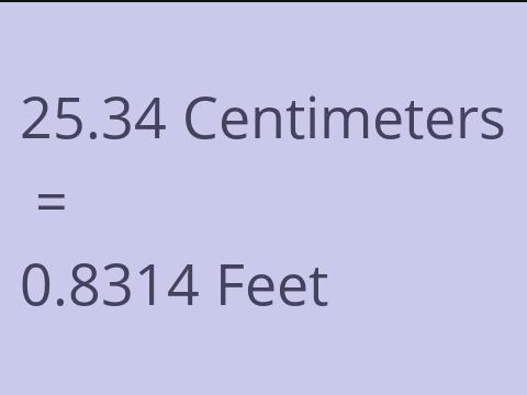 25.34 CM TO FEET