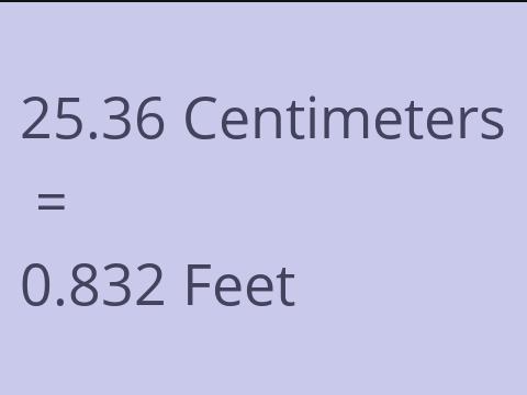 25.36 CM TO FEET