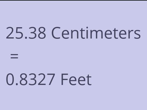 25.38 CM TO FEET