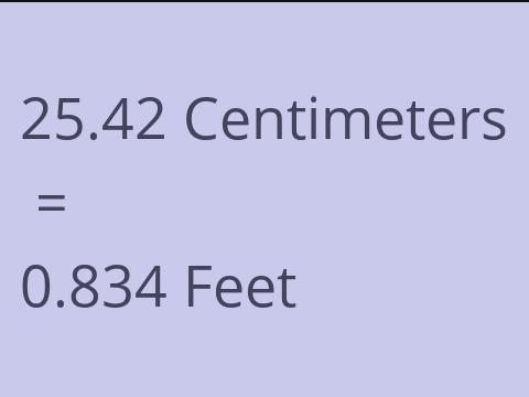 25.42 CM TO FEET