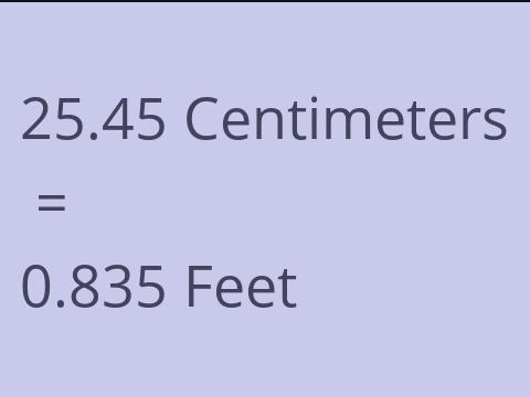 25.45 CM TO FEET