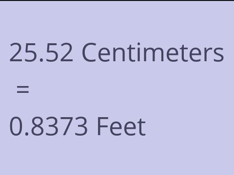 25.52 CM TO FEET