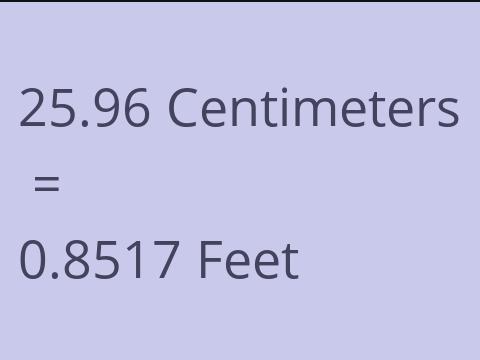 25.96 CM TO FEET