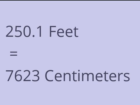 250.1 FEET TO CM