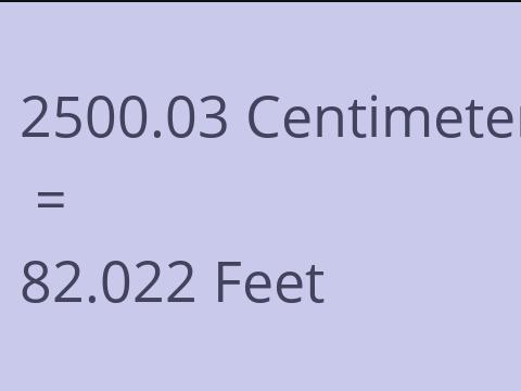 2500.03 CM TO FEET