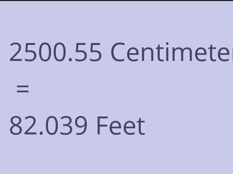 2500.55 CM TO FEET
