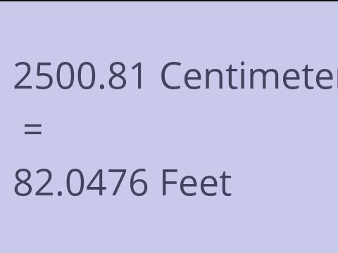 2500.81 CM TO FEET
