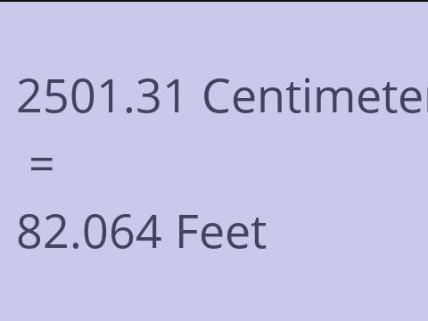 2501.31 CM TO FEET