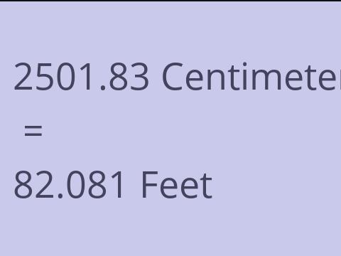 2501.83 CM TO FEET