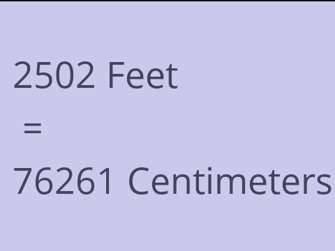 2502 FEET TO CM