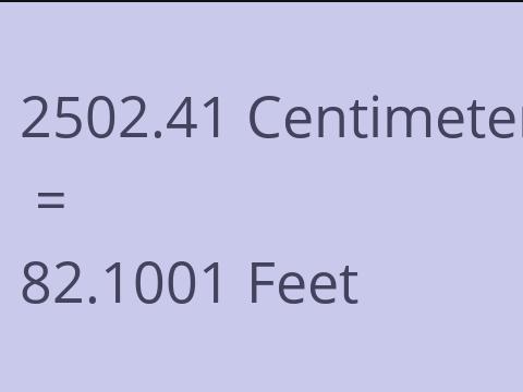 2502.41 CM TO FEET