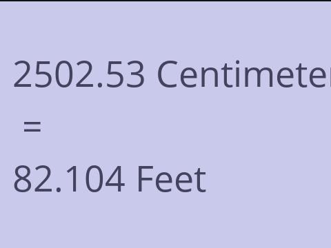 2502.53 CM TO FEET