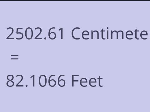 2502.61 CM TO FEET