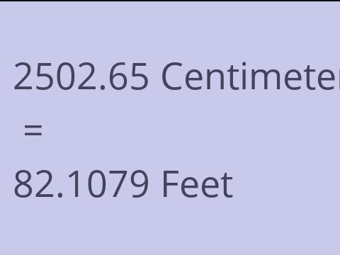 2502.65 CM TO FEET