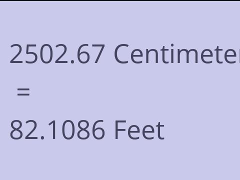 2502.67 CM TO FEET