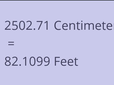 2502.71 CM TO FEET