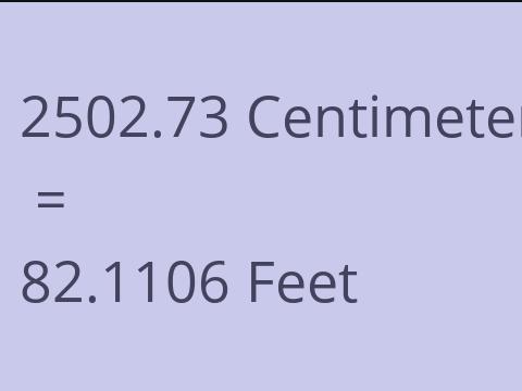 2502.73 CM TO FEET