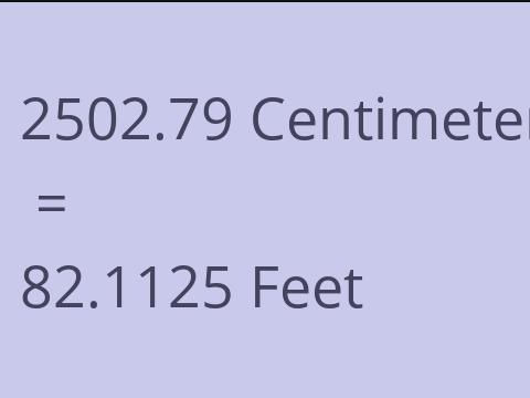 2502.79 CM TO FEET