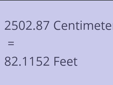 2502.87 CM TO FEET